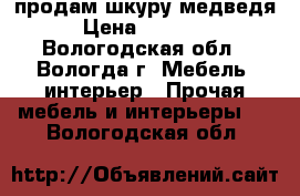 продам шкуру медведя › Цена ­ 18 000 - Вологодская обл., Вологда г. Мебель, интерьер » Прочая мебель и интерьеры   . Вологодская обл.